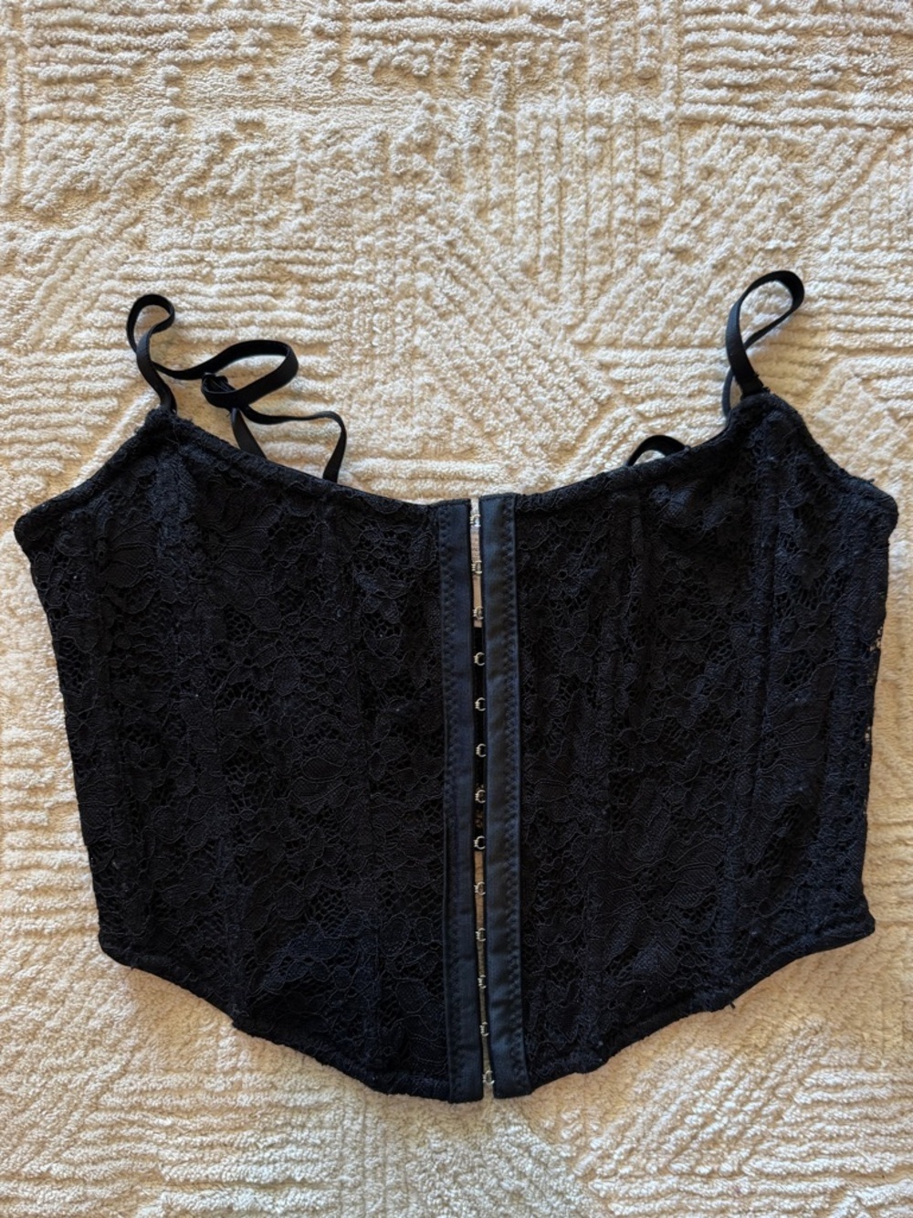 Garage Black Lace Corset-Style Camisole Size Small